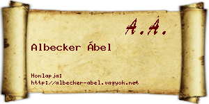 Albecker Ábel névjegykártya