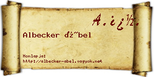 Albecker Ábel névjegykártya