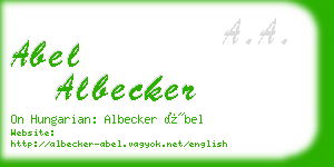 abel albecker business card